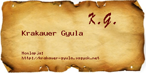 Krakauer Gyula névjegykártya