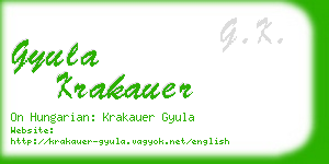 gyula krakauer business card